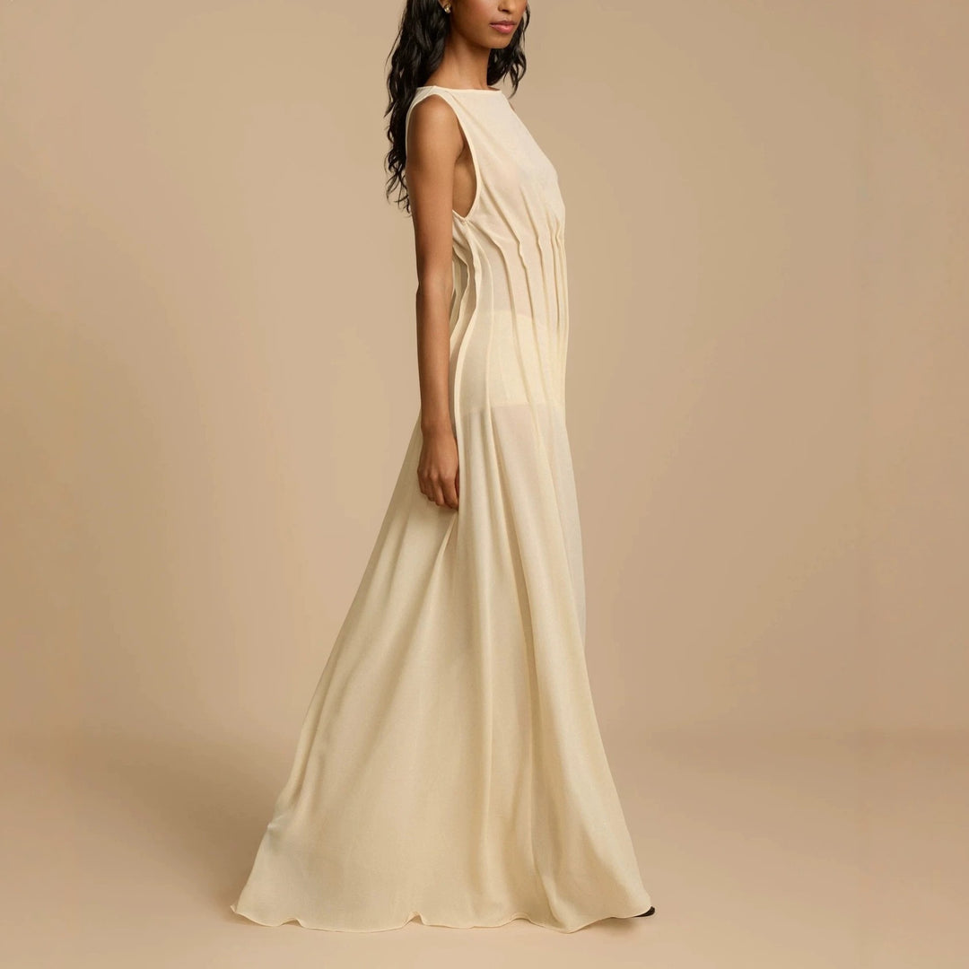 Damen Langes Abendkleid mit raffinierten Falten EB