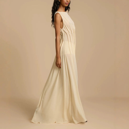 Damen Langes Abendkleid mit raffinierten Falten EB