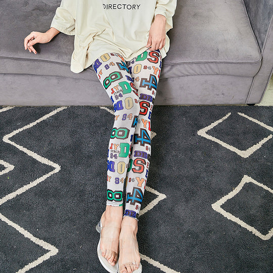 Damen Leggings mit modischem Schriftzug EB