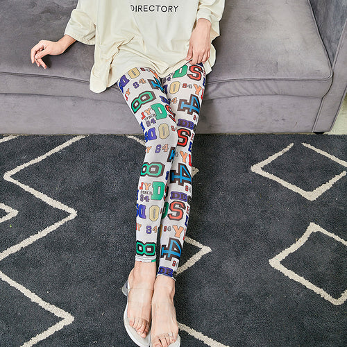 Damen Leggings mit modischem Schriftzug EB