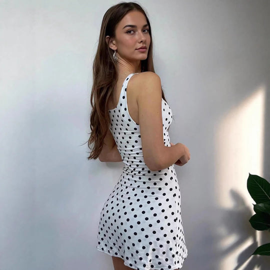 Damen Kurzärmliges Sommerkleid mit Knotenverschluss EB