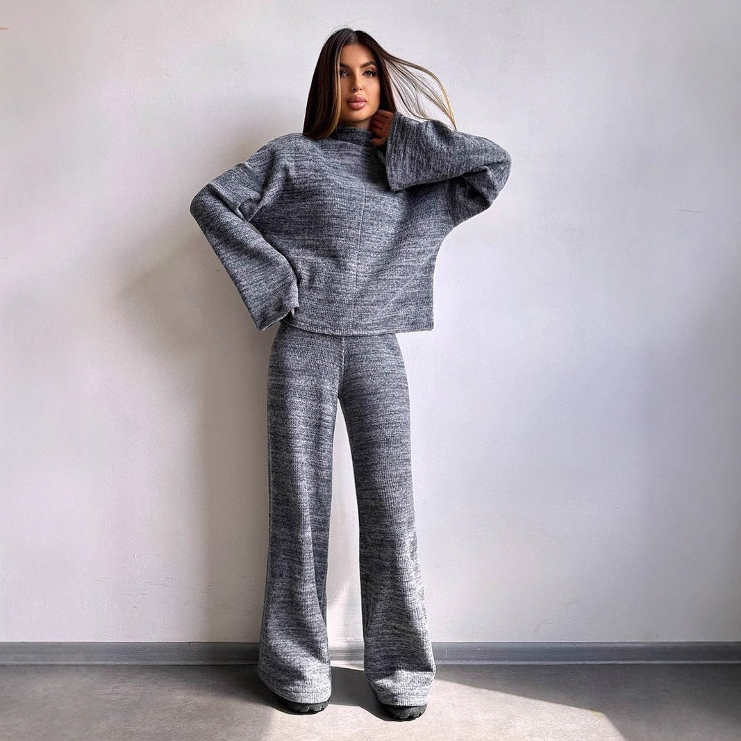 Damen Bequemer Sweat-Loungewear-Anzug mit weitem Schnitt und hohen Ärmeln EB