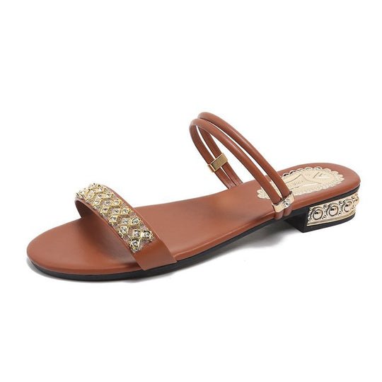 Damen glamouröse Sandalen mit funkelnden Schmuckakzenten EB