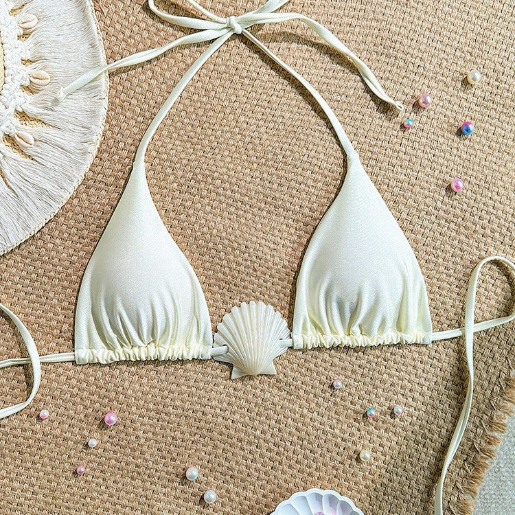 Damen Triangel-Bikini mit dekorativer Muschel EB