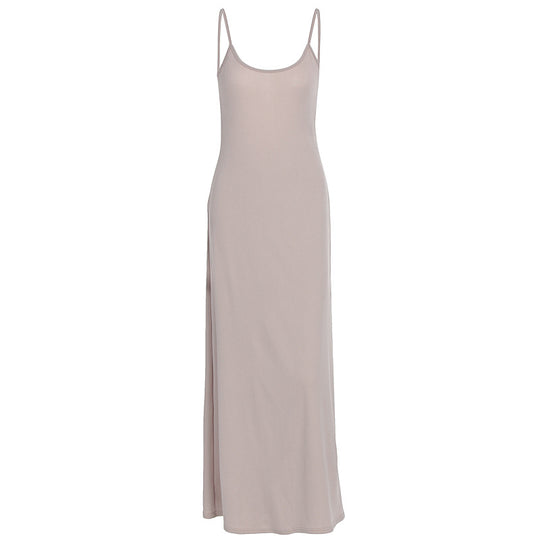 Damen Elegantes Maxikleid mit schlichten Trägern und fließendem Schnitt EB