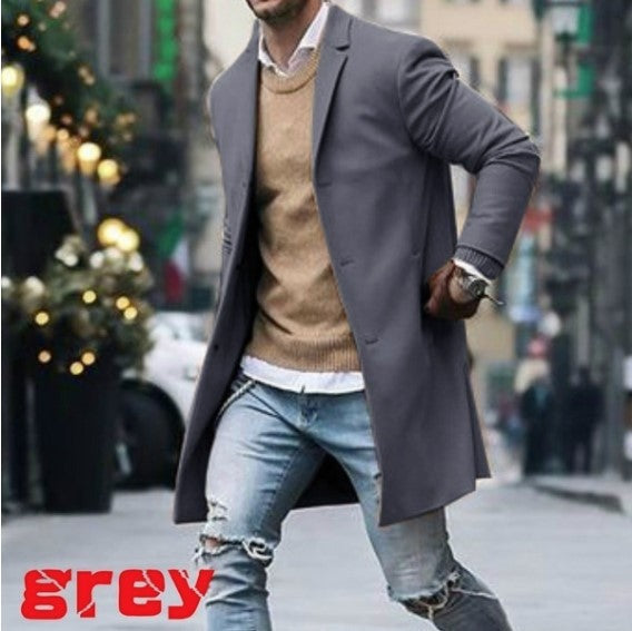 Herren eleganter und lässiger Langmantel aus hochwertigem Material EB
