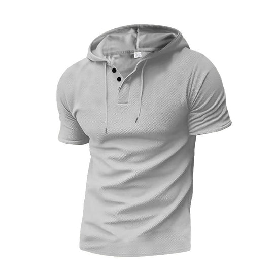 Herren Sweatshirt mit Kapuze und Kontrastknöpfen EB