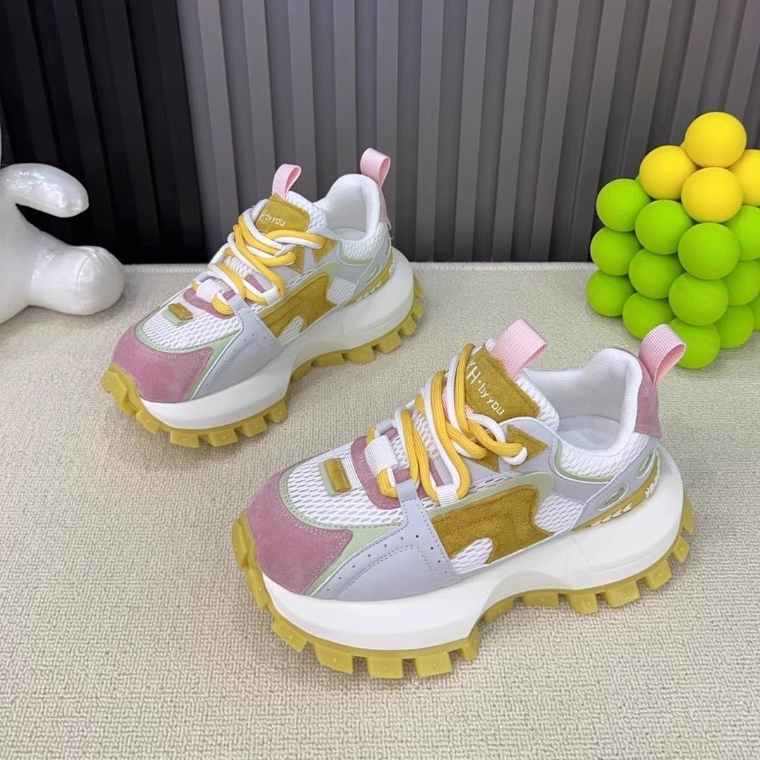 Damen Chunky Sneakers mit atmungsaktiver Mesh-Oberfläche und rutschfester Profilsohle EB