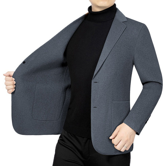 Herren Elegantes Slim-Fit Sakko aus Wolloptik mit aufgesetzten Außentaschen EB