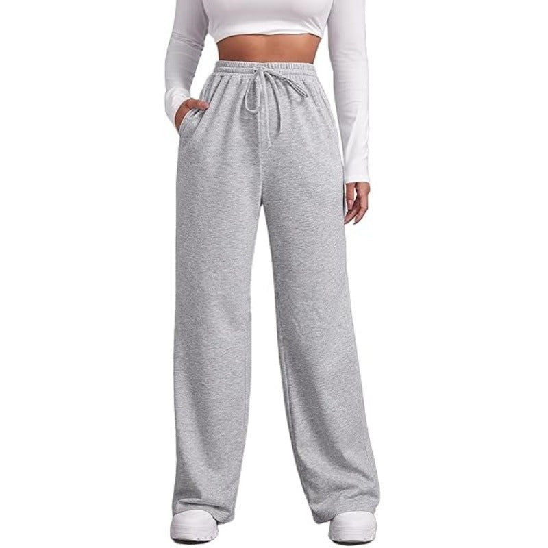 Damen nan fließende Relax-Palazzohose mit hohem Komfortbund, Kordelzug und seitlichen Einschubtaschen EB