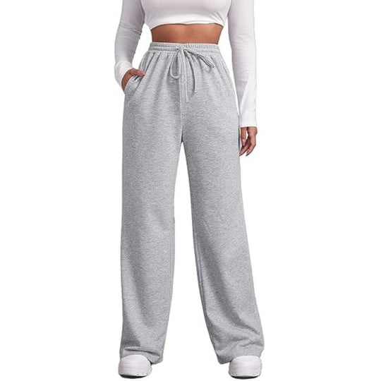 Damen nan fließende Relax-Palazzohose mit hohem Komfortbund, Kordelzug und seitlichen Einschubtaschen EB