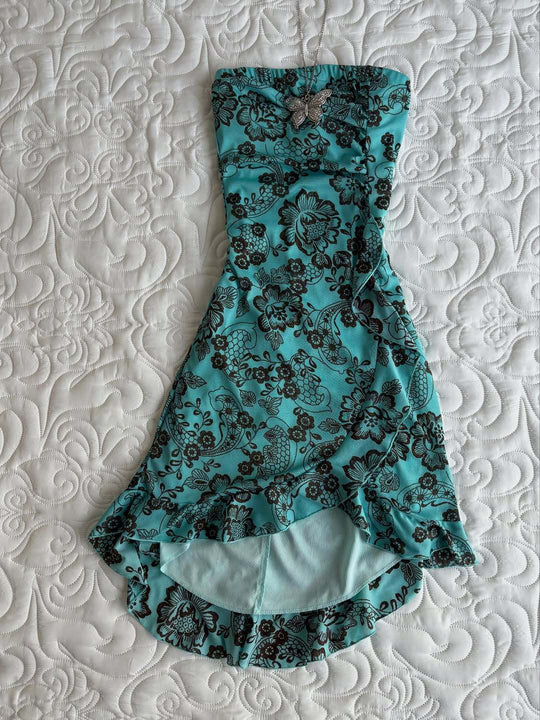 Damen Elegantes bodenlanges Kleid mit floralen Mustern EB