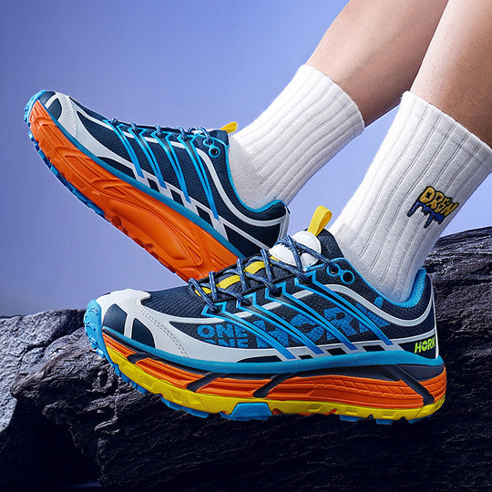 Herren technische Trailrunning-Sneaker mit stoßdämpfender Hohlkern-Zwischensohle verstärkter Zehenkappe und griffiger Offroad-Profilsohle EB
