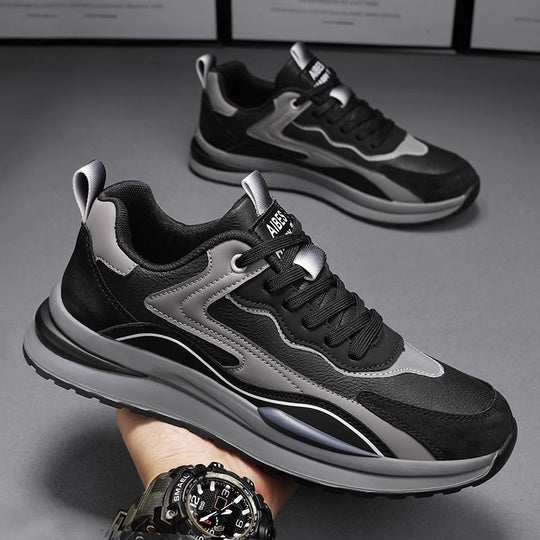 Herren sportive Chunky-Sneaker mit Wildleder- und Kunstlederoverlays, gepolstertem Einstieg und reaktiver Wellen-Zwischensohle EB