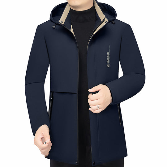 Herren Wattierte Stehkragenjacke mit wasserabweisender Oberfläche und Reißverschlusstaschen EB
