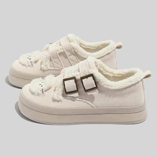 Damen Komfortable Sneaker mit weichem Innenfutter und dekorativen Riemen EB