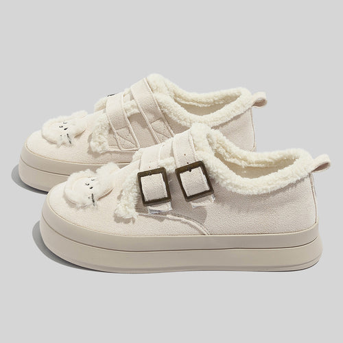 Damen Komfortable Sneaker mit weichem Innenfutter und dekorativen Riemen EB