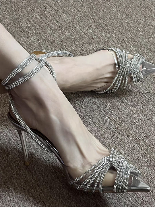 Damen Glamouröse High Heels mit funkelnden Riemchen EB