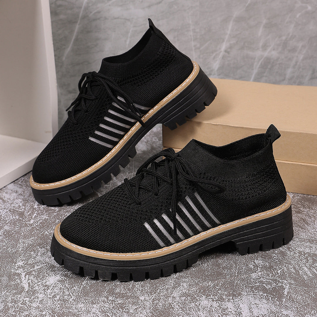 Damen Sportliche Sneakers mit atmungsaktivem Strickoberteil und rutschfester Sohle EB