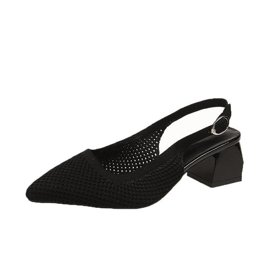 Damen Slingback-Pumps mit strukturiertem Obermaterial und elegantem Blockabsatz EB