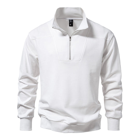 Herren modischer Sweatpullover mit stylischem Stehkragen und praktischem 1/4 Reißverschluss EB