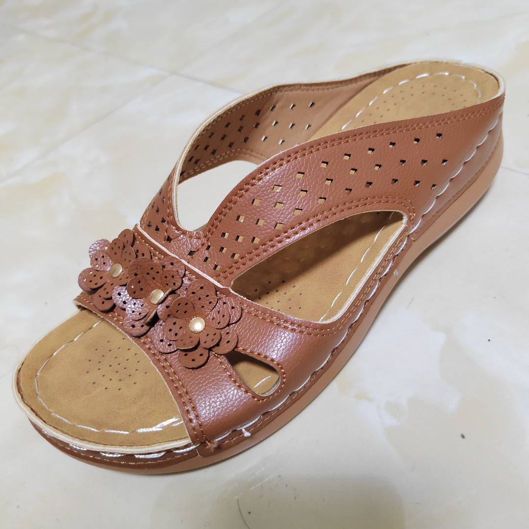Damen Komfortable Sandalen mit floralem Design und atmungsaktivem Obermaterial EB