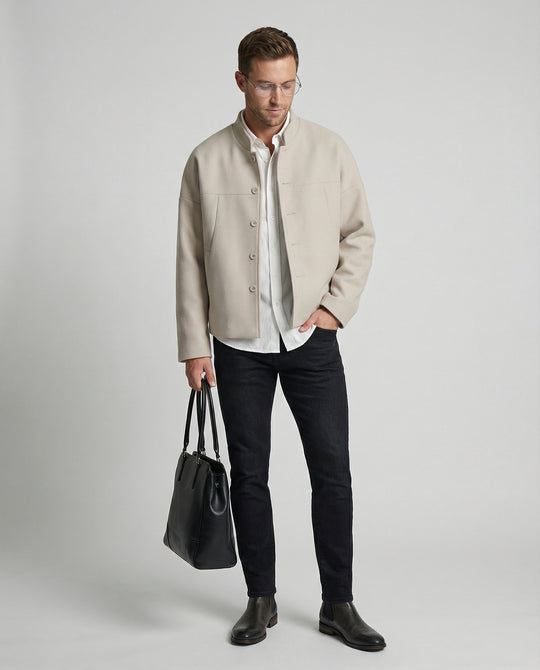 Herren Jacke im Neo-Chinese Style Stehkragen Herbst Freizeit