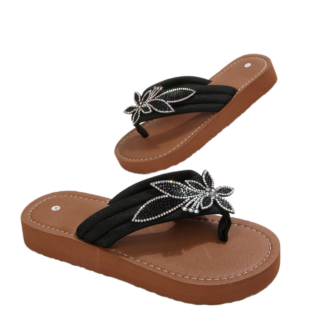 Damen Riemchen-Sandalen mit floralen Applikationen und komfortablem Fußbett EB
