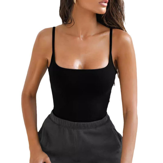 Damen ärmelloses Ripp-Tanktop mit flexibler Passform und dekorativen Raffung EB