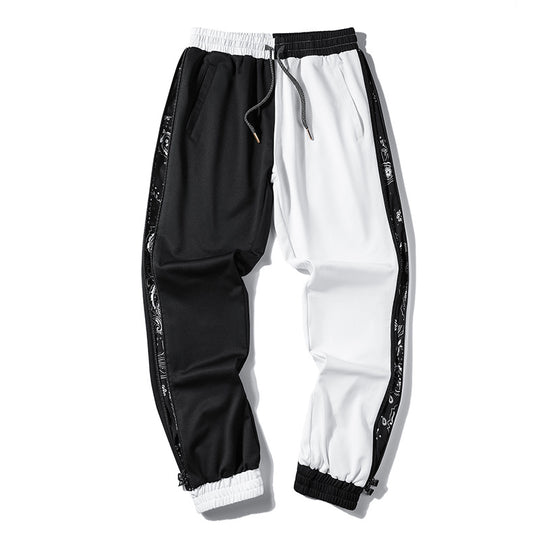 Herren Locker geschnittene Streetstyle Jogginghose mit Bandana‑Seiteneinsatz und elastischem Saum EB