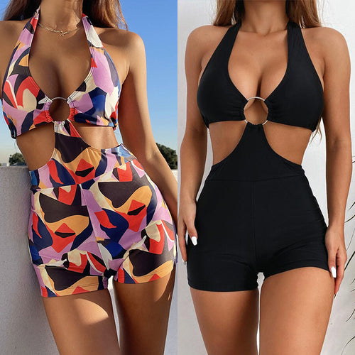 Damen Cut-Out Badeanzug mit Ringdetails EB
