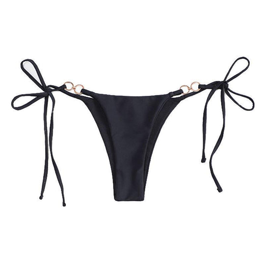 Damen Bikini-Unterteil mit verstellbaren Bindebändern und eleganten Metallringen EB