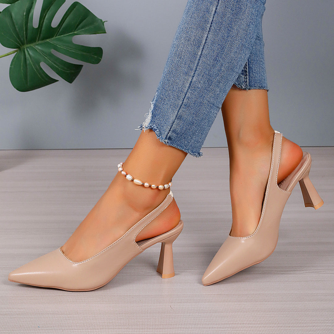 Damen Slingback-Pumps mit elegantem spitzen Design und komfortablem Blockabsatz EB