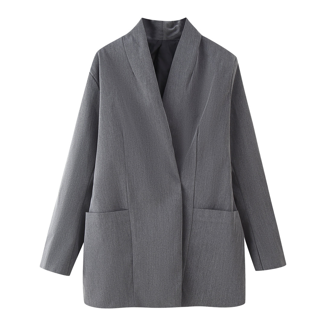Damen elegante Blazerjacke mit Taschen und modernem Schnitt EB