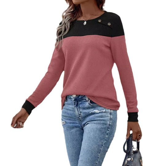 Damen Pullover mit strukturiertem Design und Button-Details EB