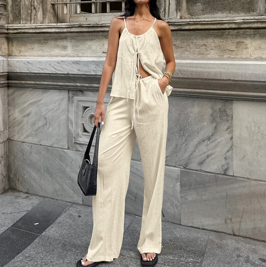 Damen luftiges Blusenkleid mit verstellbaren Trägern und Rüschendetails EB