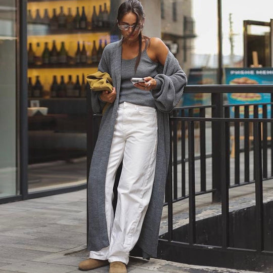 Damen lässiger Strickmantel EB