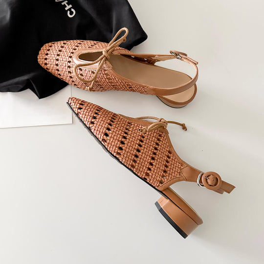 Damen Elegante Slingback-Sandalen mit raffiniertem Netzdesign und bequemer Riemenverstellung EB