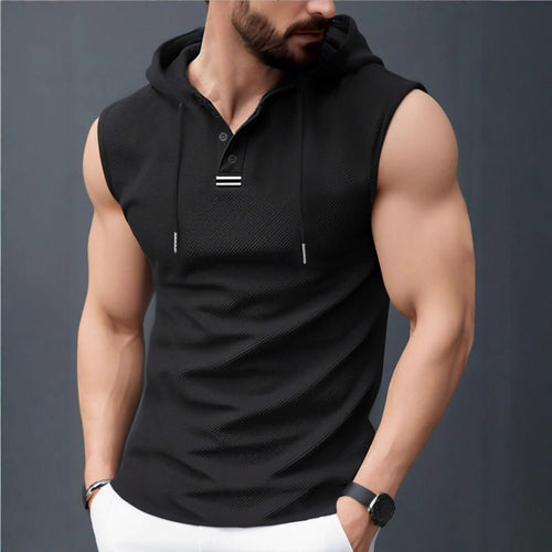 Herren ärmelloses Hoodie-Shirt mit strukturierter Oberfläche EB
