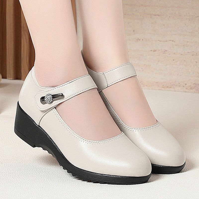 Damen Komfortable und elegante Mary Jane Schuhe mit modischem Riemen EB