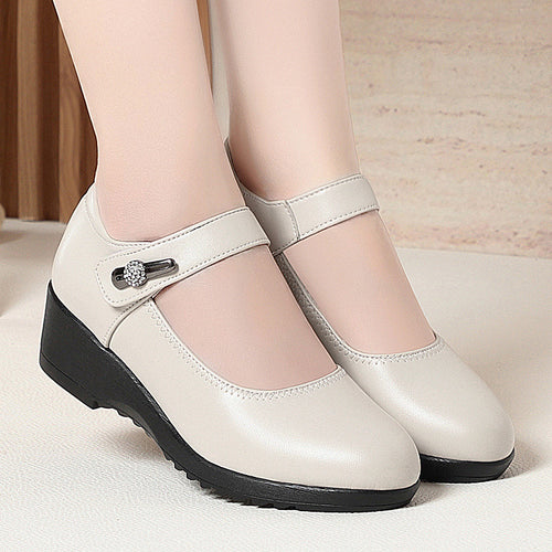 Damen Komfortable und elegante Mary Jane Schuhe mit modischem Riemen EB