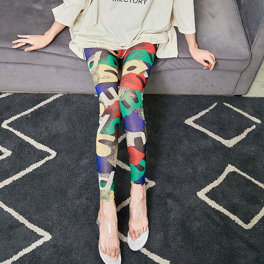 Damen Leggings mit modischem Schriftzug EB