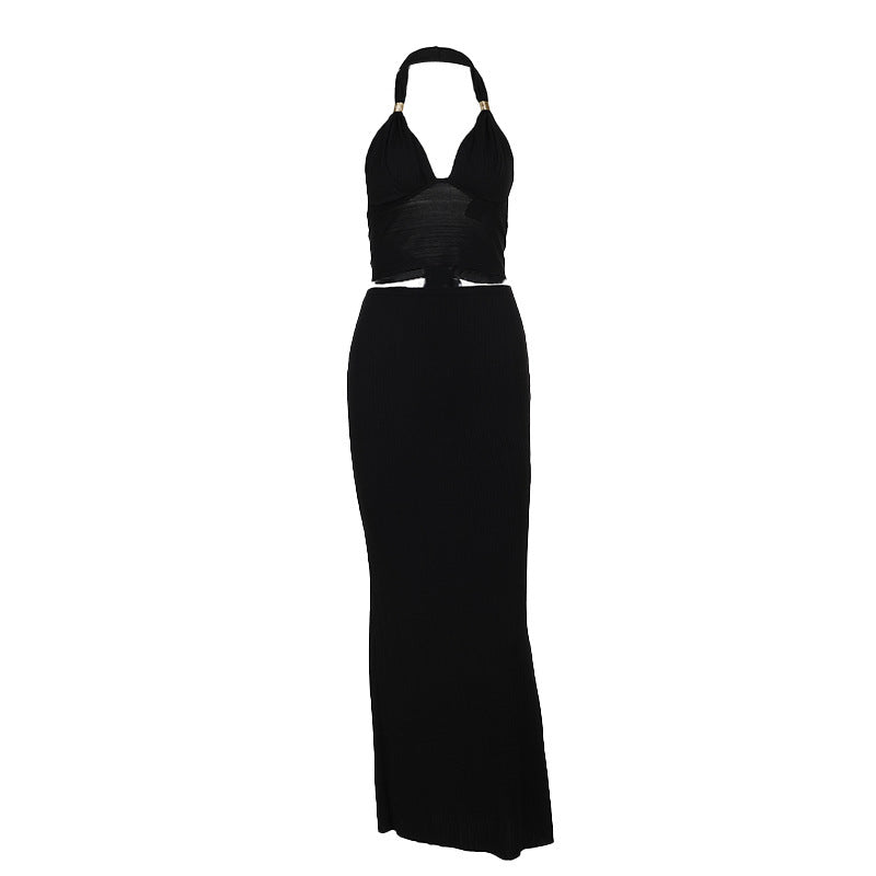 Damen Crop Top mit tiefem V-Ausschnitt und raffinierten Trägern EB