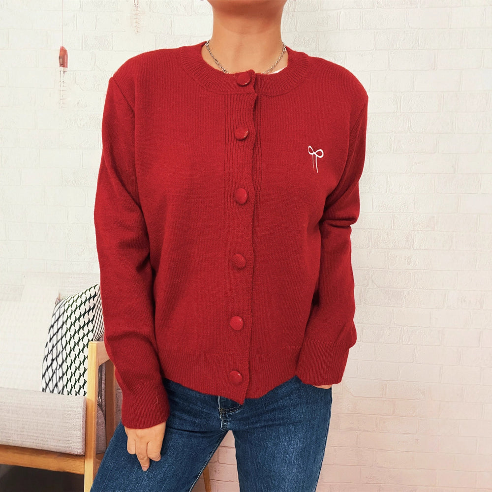 Damen Kuschelweich Strickjacke mit schönen Knöpfen und raffinierten Details EB