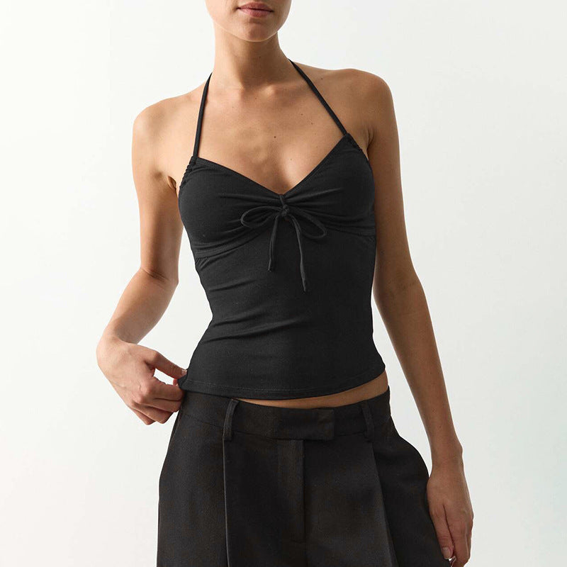 Damen Sportliches Bikinitop mit verstellbaren Trägern und dekorativem Knoten EB