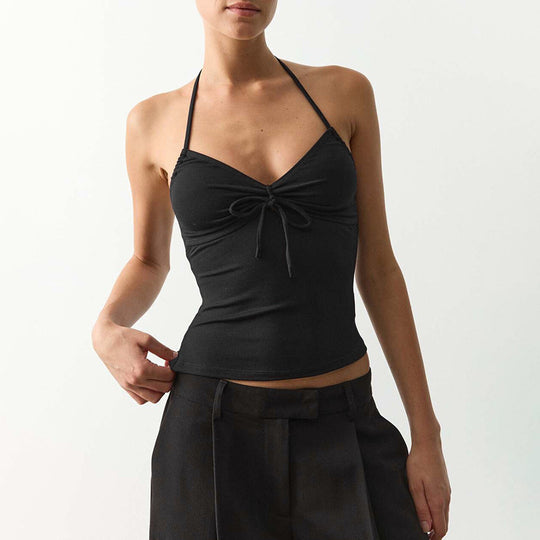 Damen Sportliches Bikinitop mit verstellbaren Trägern und dekorativem Knoten EB