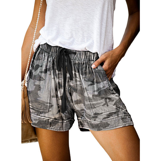 Damen Bequeme Sommer-Shorts mit elastischem Bund und praktischen Taschen EB