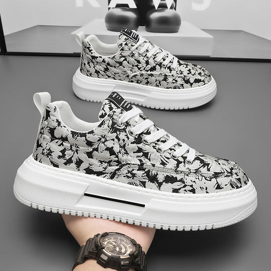 Damen Komfortable Sneakers mit trendigem Blumendruck EB