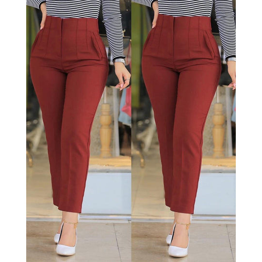 Damen Hochgeschnittener Schlank-Pant mit dekorativem Nähdetails EB