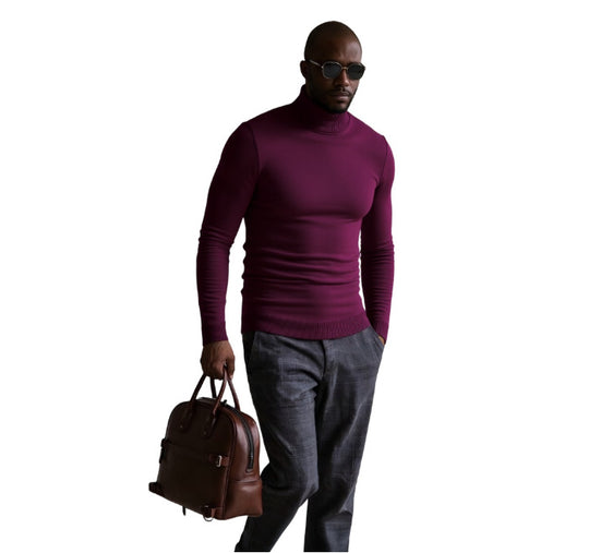 Herren rollkragen pullover mit feiner Struktur EB